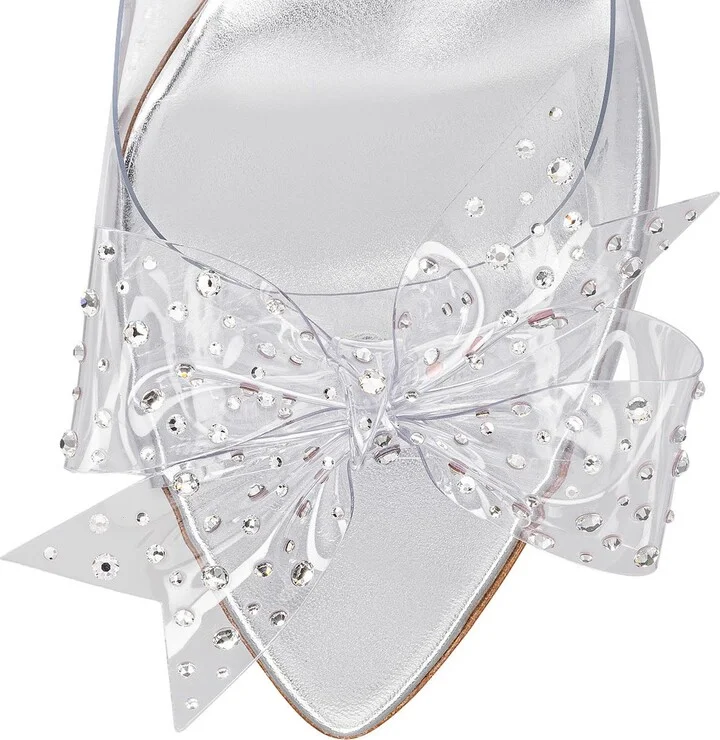 Aqua Crystal Embellished Clear Slide Sandal - Image 4