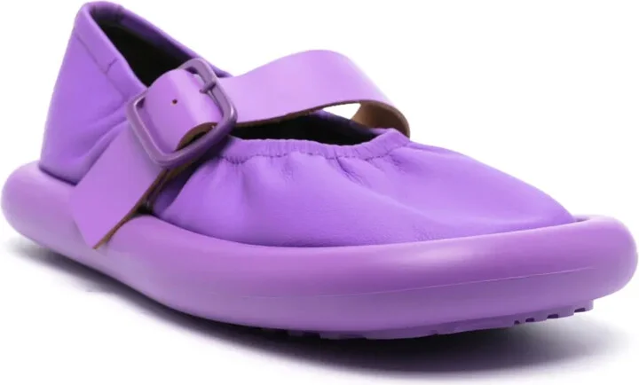 Aqua leather ballerina shoes - Image 2