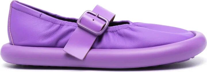 Aqua leather ballerina shoes