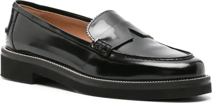 Aqua leather loafers - Image 2