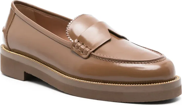 Aqua leather loafers - Image 2