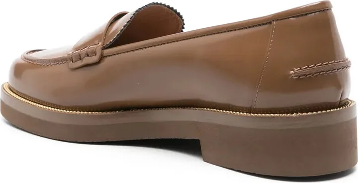 Aqua leather loafers - Image 3