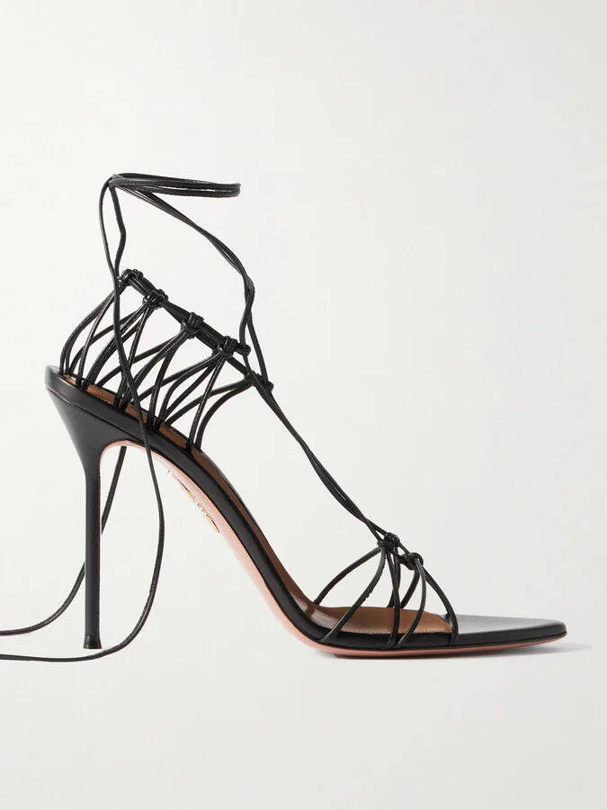 Aquazzura - + Alex Rivière 105 Cutout Leather Sandals - Black