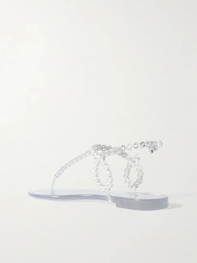 Aquazzura - Almost Bare Crystal-embellished Pvc Sandals - Neutrals - Image 3
