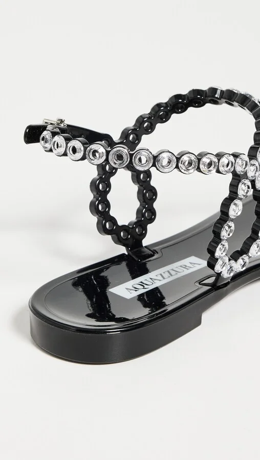 Aquazzura Almost Bare Crystal Jelly Sandal Flats - Image 5