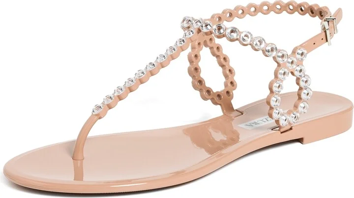 Aquazzura Almost Bare Crystal Jelly Sandals