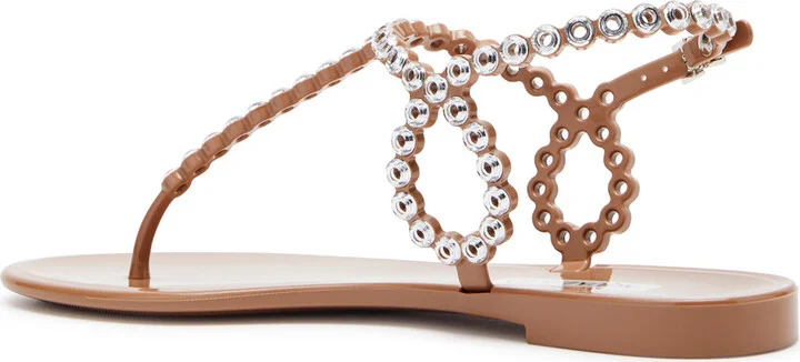 Aquazzura Almost Bare Embellished Rubber Sandals - Image 2