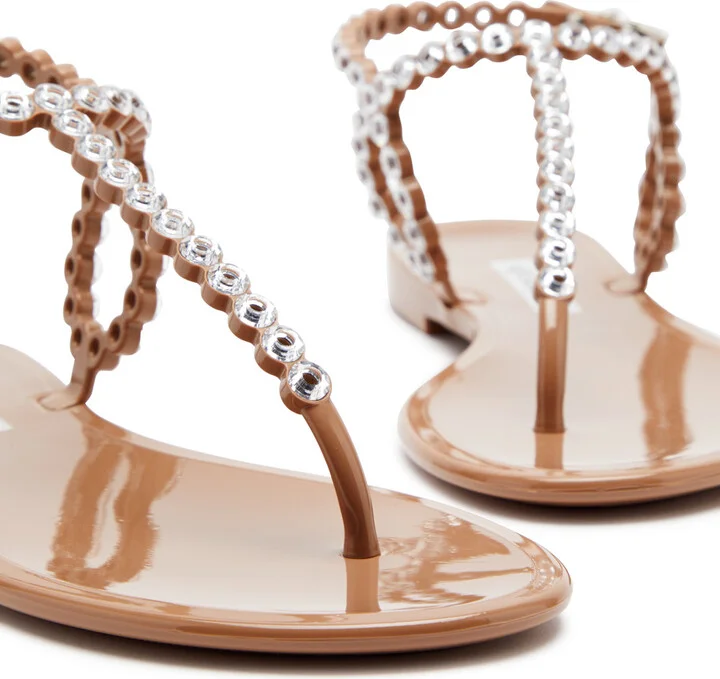 Aquazzura Almost Bare Embellished Rubber Sandals - Image 3