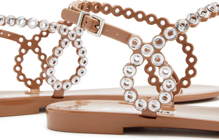 Aquazzura Almost Bare Embellished Rubber Sandals - Image 4