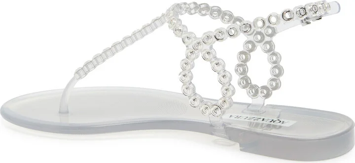 Aquazzura Almost Bare Embellished Rubber Sandals - Image 7