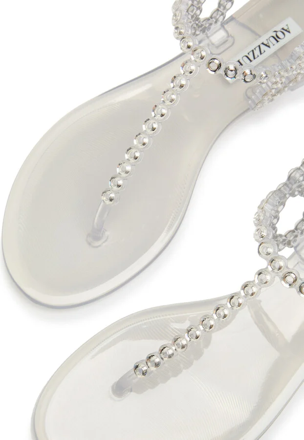 Aquazzura Almost Bare Embellished Rubber Sandals - Image 9