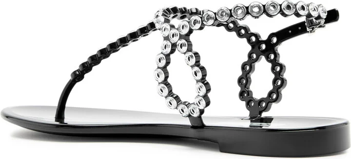 Aquazzura Almost Bare Embellished Rubber Sandals - Image 2