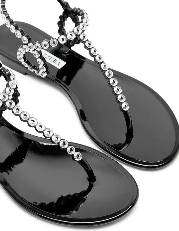 Aquazzura Almost Bare Embellished Rubber Sandals - Image 3