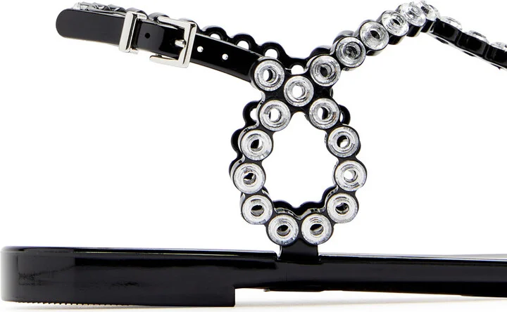 Aquazzura Almost Bare Embellished Rubber Sandals - Image 4