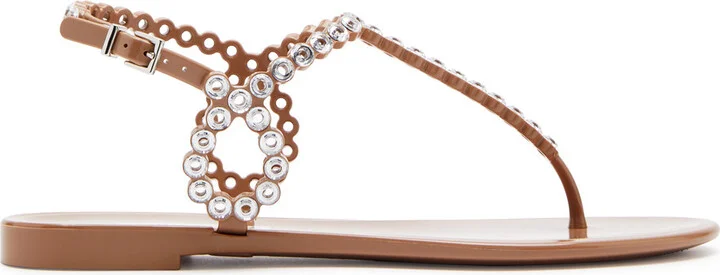Aquazzura Almost Bare Embellished Rubber Sandals