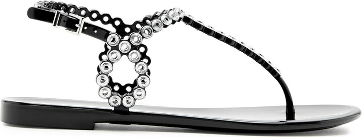 Aquazzura Almost Bare Embellished Rubber Sandals