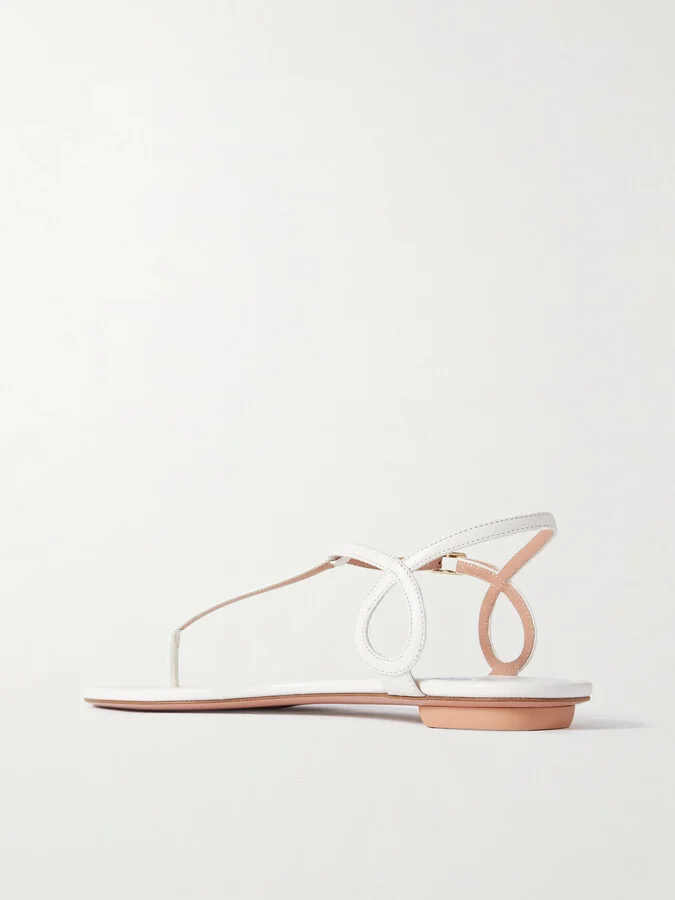 Aquazzura - Almost Bare Leather Sandals - White - Image 3