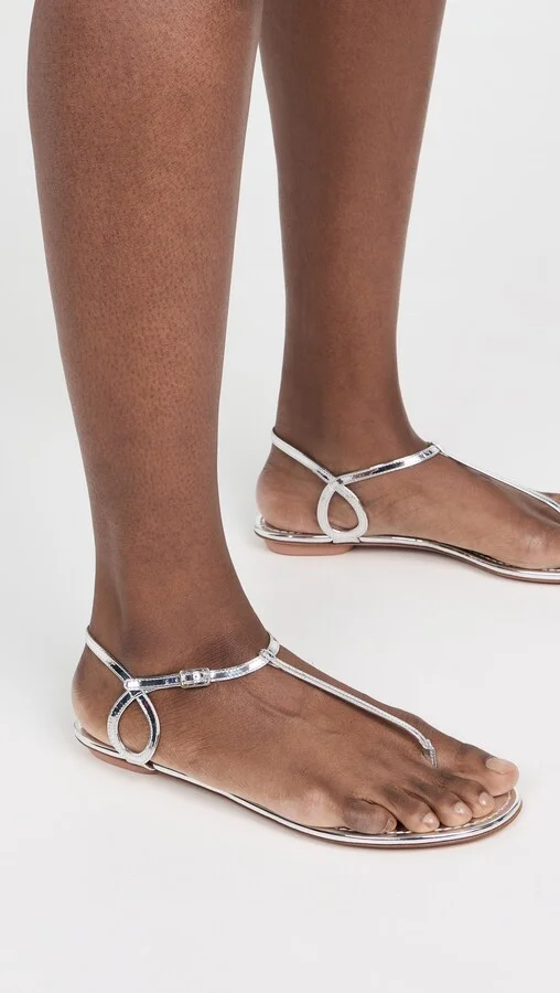 Aquazzura Almost Bare Sandal Flats - Image 4