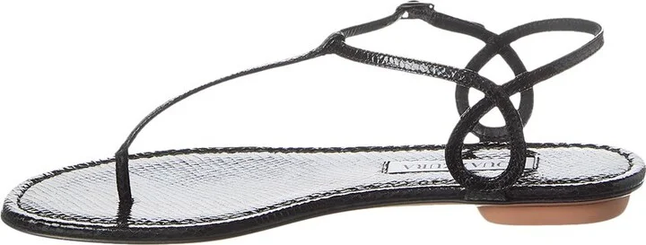 Aquazzura Almost Bare Snake-Embossed Leather Sandal - Image 2