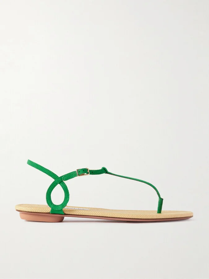 Aquazzura - Almost Bare Suede Sandals - Green