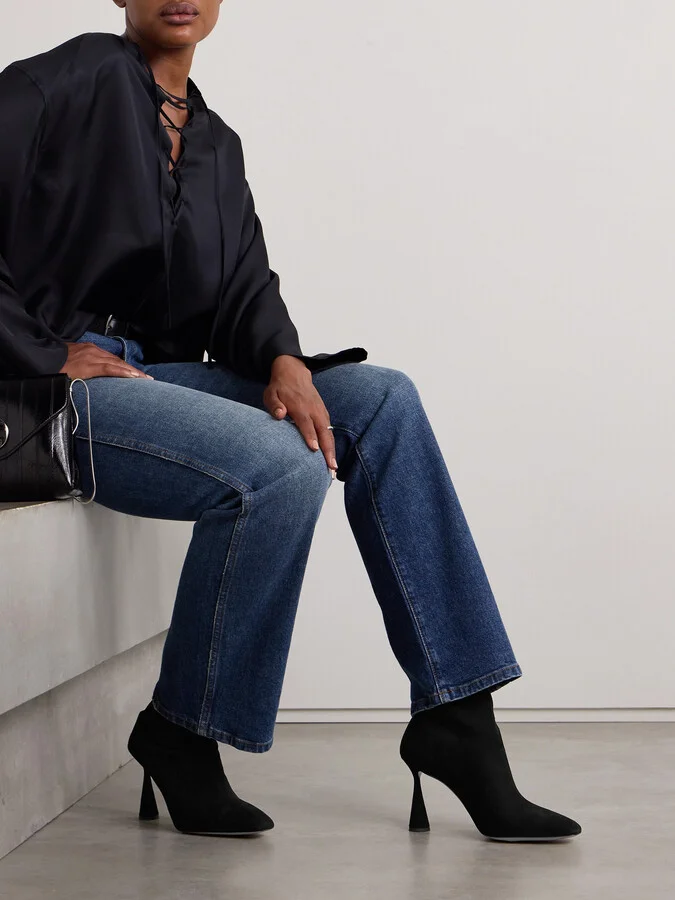 Aquazzura - Amore 95 Suede Ankle Boots - Black - Image 2