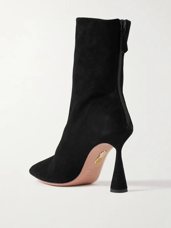 Aquazzura - Amore 95 Suede Ankle Boots - Black - Image 3
