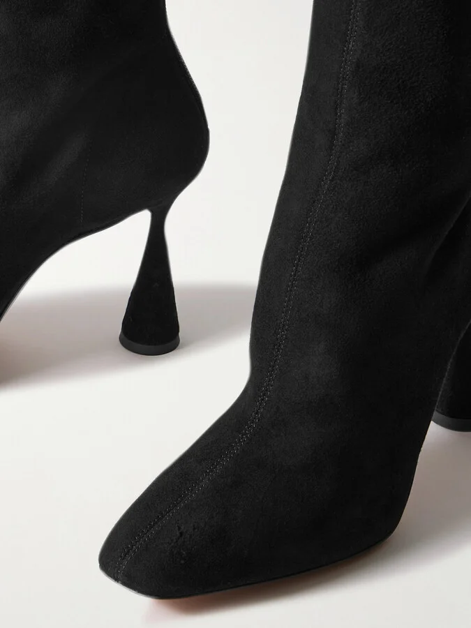 Aquazzura - Amore 95 Suede Ankle Boots - Black - Image 4