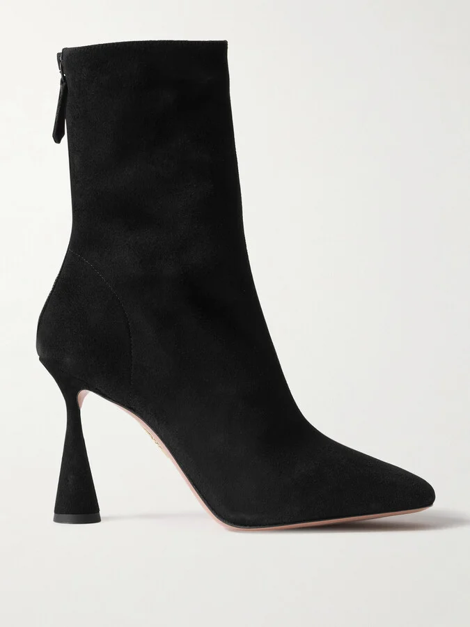 Aquazzura - Amore 95 Suede Ankle Boots - Black