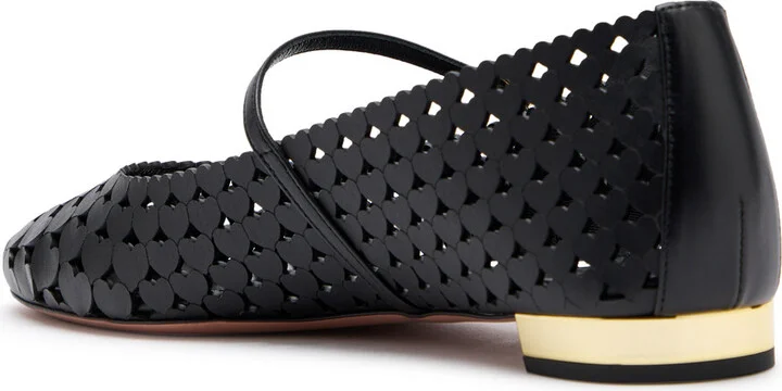 Aquazzura Amourose 10 Laser-cut Leather Flats - Image 2