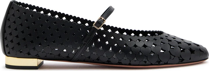 Aquazzura Amourose 10 Laser-cut Leather Flats