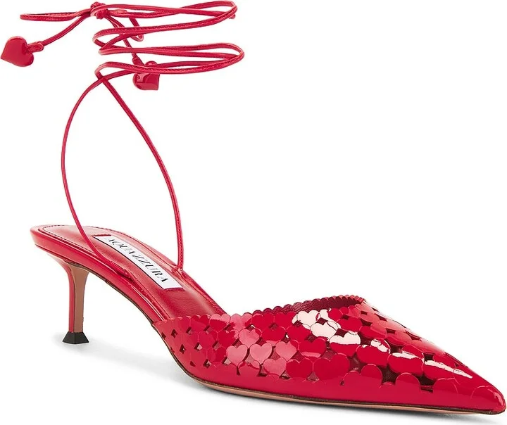 Aquazzura Amourose 50 Pump in Red - Image 2