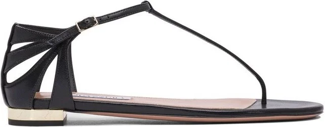 Aquazzura Ankle Strap Thong Flat Sandals