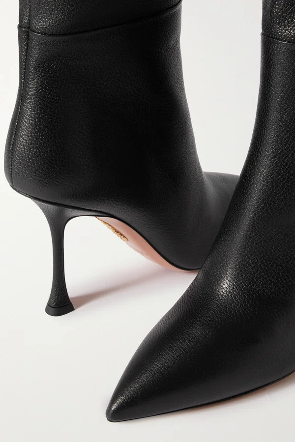 Aquazzura - Bad And Boogie 95 Leather Over-the-knee Boots - Black - Image 4