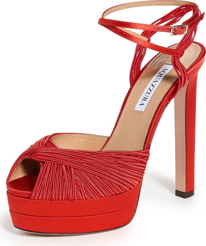Aquazzura Bellini Beauty Plateau Platform Sandals 130mm