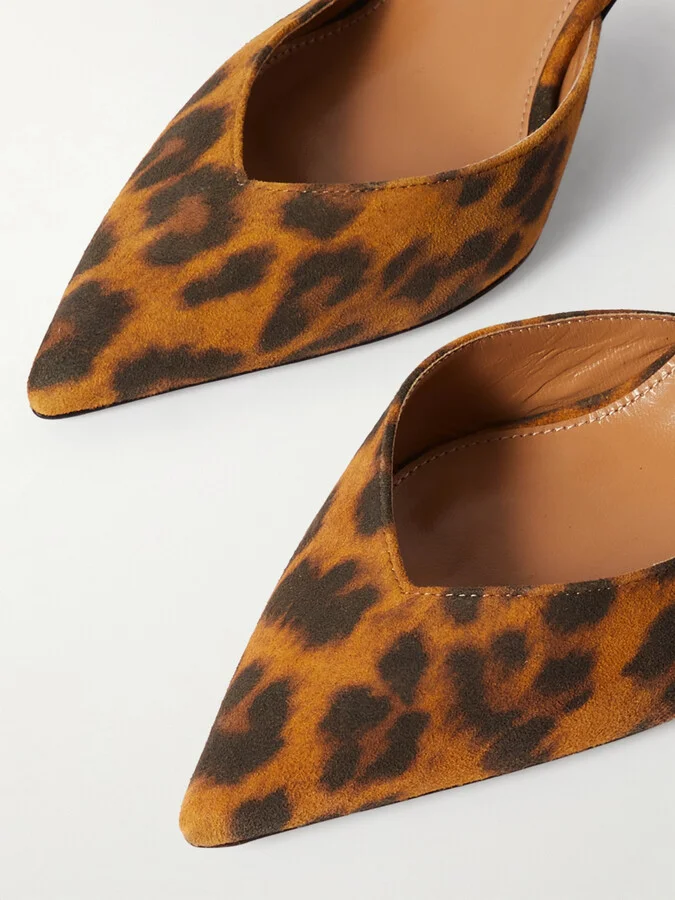Aquazzura - Beyond Leather-trimmed Leopard-print Suede Pumps - Animal print - Image 4