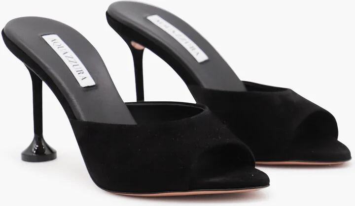 Aquazzura Black Leather Bisous Mule 85 Sandals - Image 2