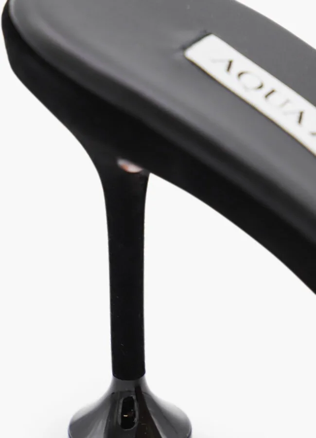 Aquazzura Black Leather Bisous Mule 85 Sandals - Image 4