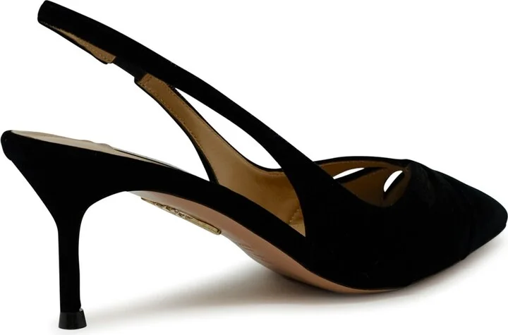 Aquazzura Black Velvet Moves Sling 65 - Image 3