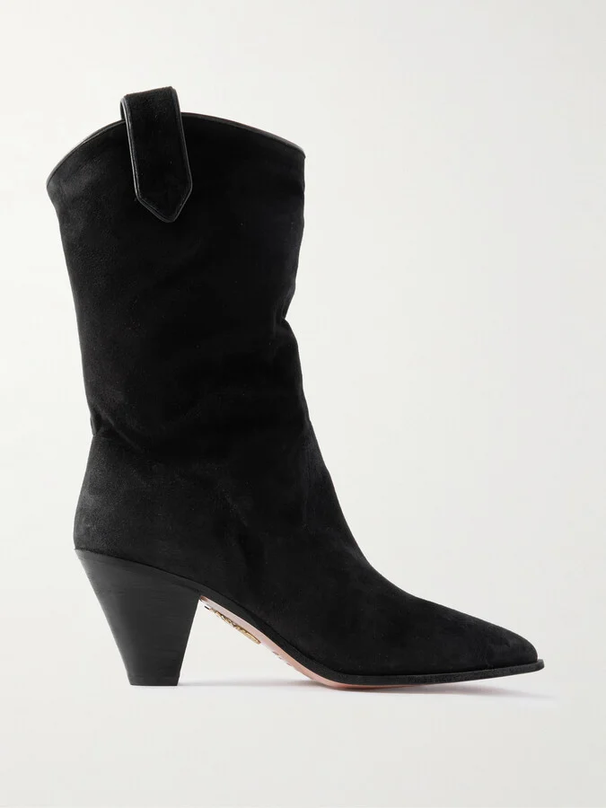 Aquazzura - Boogie 70 Suede Ankle Boots - Black
