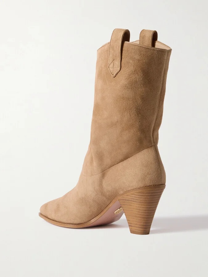 Aquazzura - Boogie 70 Suede Ankle Boots - Brown - Image 3
