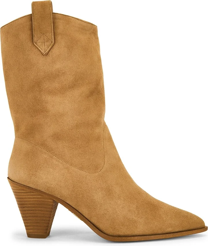 Aquazzura Boogie Cowboy 70 Bootie in Tan