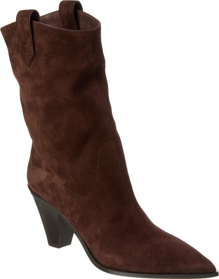 Aquazzura Boogie Cowboy 70 Suede Bootie