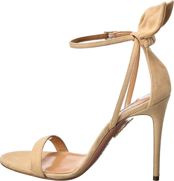 Aquazzura Bow Tie 105 Suede Sandal - Image 2