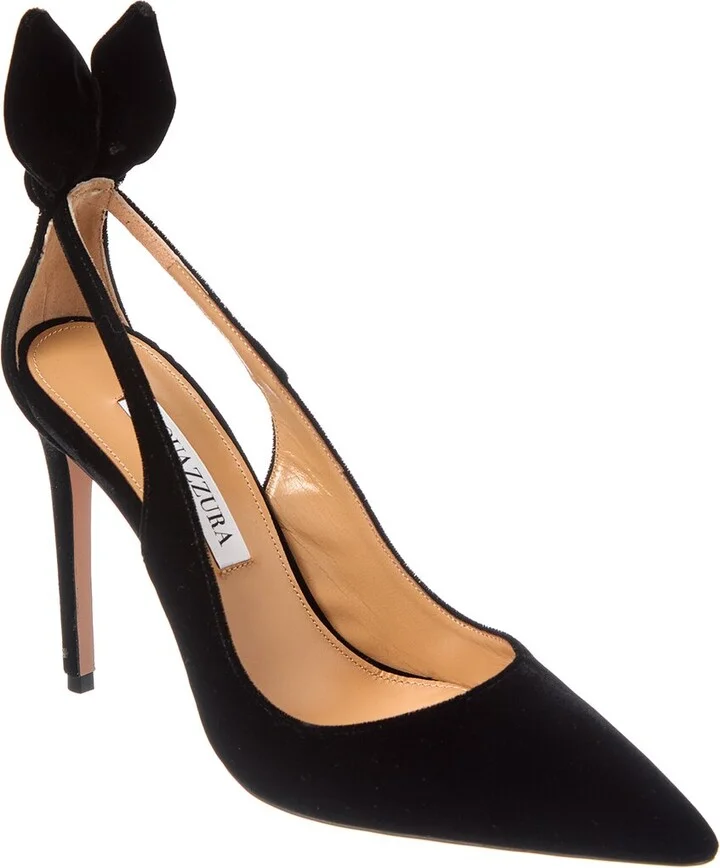 Aquazzura Bow Tie 105 Velvet Pump