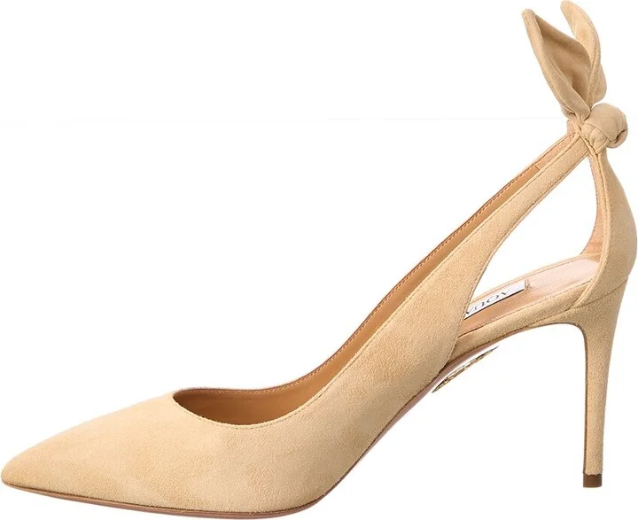 Aquazzura Bow Tie 85 Suede Pump - Image 2