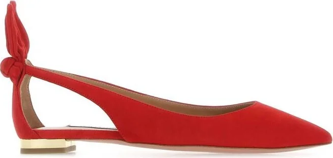 Aquazzura Bow Tie Detailed Ballerina Flats