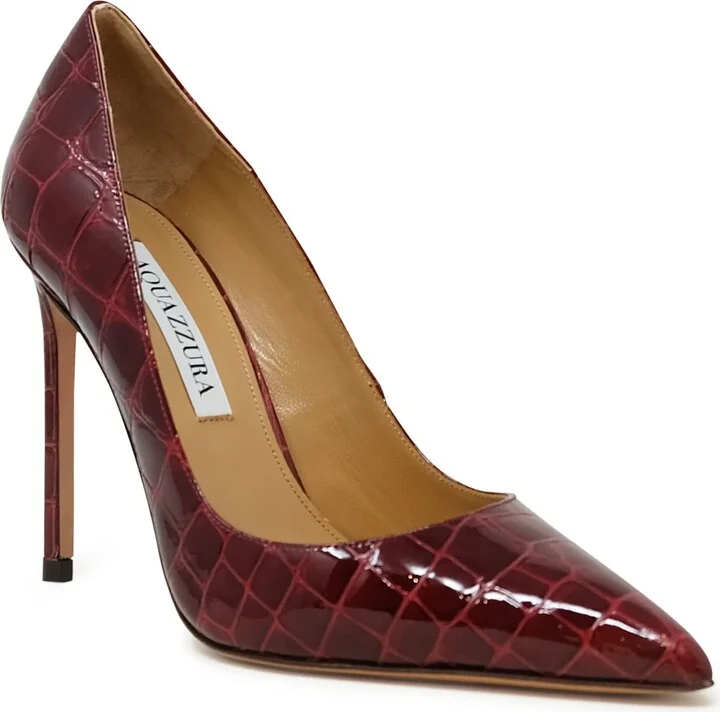 Aquazzura Brown Coco Printed Leather Purist Pump 105 - Image 2