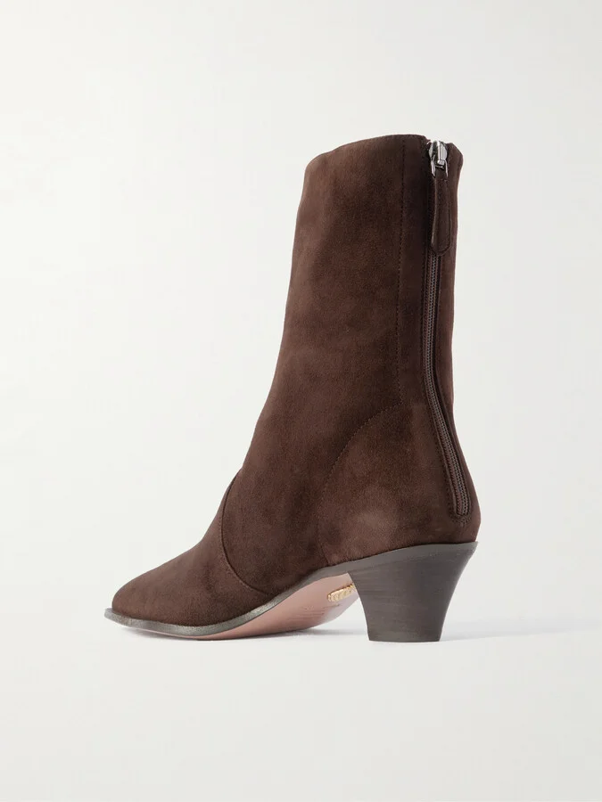 Aquazzura - Brunswick Suede Ankle Boots - Brown - Image 3