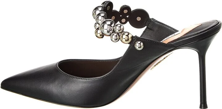 Aquazzura Bubbles 75 Leather Mule - Image 2