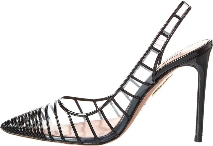 Aquazzura Call Me 105 Vinyl & Patent Slingback Pump - Image 2